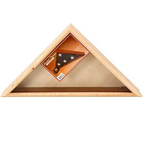 Oak Wood Flag Display Case burial Veteran Size 27 x 13.5 x 2.5 inches  NEW